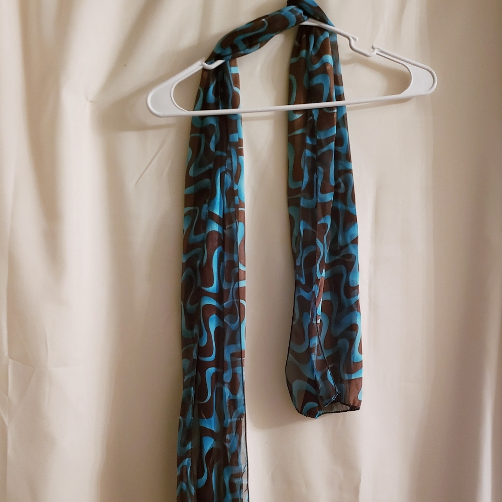 Aqua Blue and Brow Neck